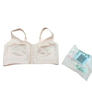 Comfort Choice Pink Breath Front Close Wireless Bra Woman Within Sz 38D NIP